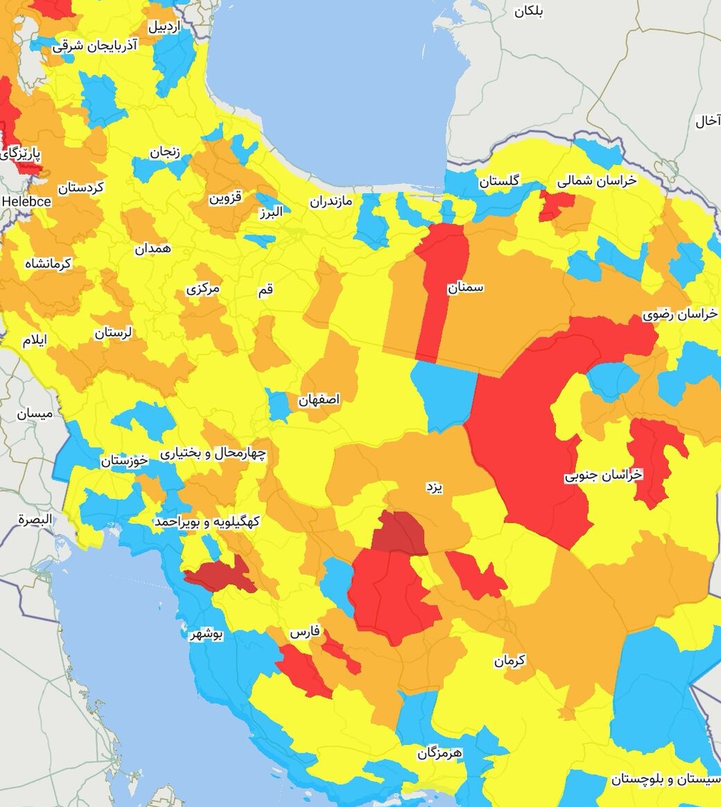 اعلام رنگ بندی جدید کرونایی خوزستان