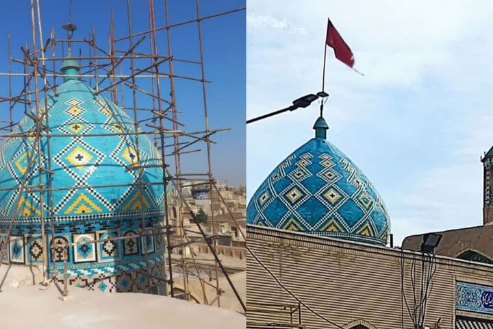 آغازمرمت سردر حمام خان در مجموعه بازار کاشان