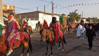 مراسم ورود کاروان نمادین  امام رضا (ع) به روستای فدیشه نیشابور