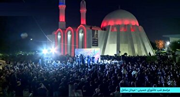 نوای یاحسین عزاداران کیش در شب عاشورای حسینی