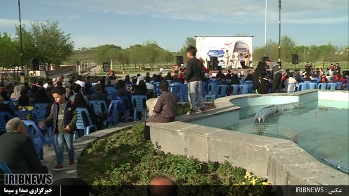 مراسم استقبال از کاروان سفیران تبریز 2018 در اردبیل در محل ورودی مجموعه تفریحی شورابیل